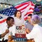 4 Pcs Memorial Day Decorations Patriotic 4th of July Tabletop Decor Red White Blue Table Centerpieces Wood Block God Bless Sign for Tiered Tray Home Shelf Mantel(Independence Day USA)